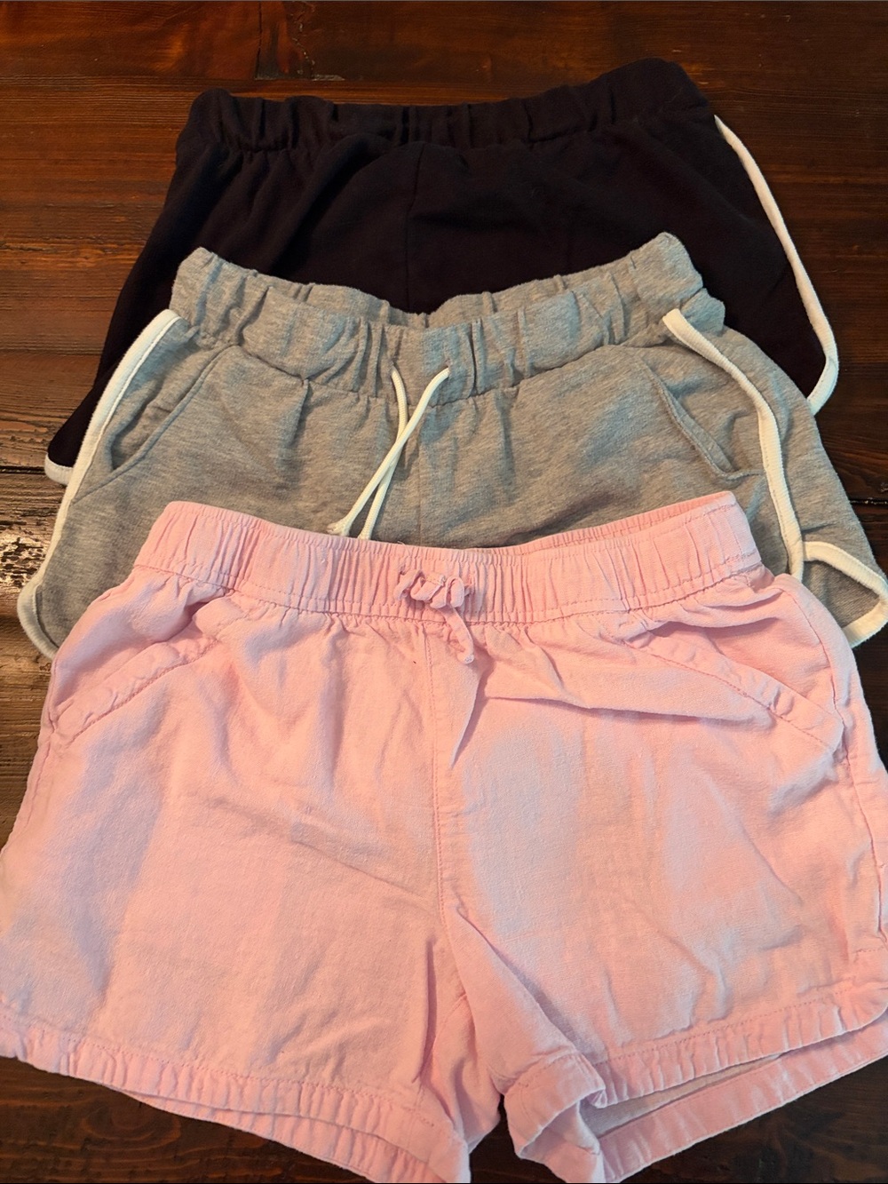 Old Navy large 10-12 cotton girls Shorts Trio Pink, Gray & Black 3 pair